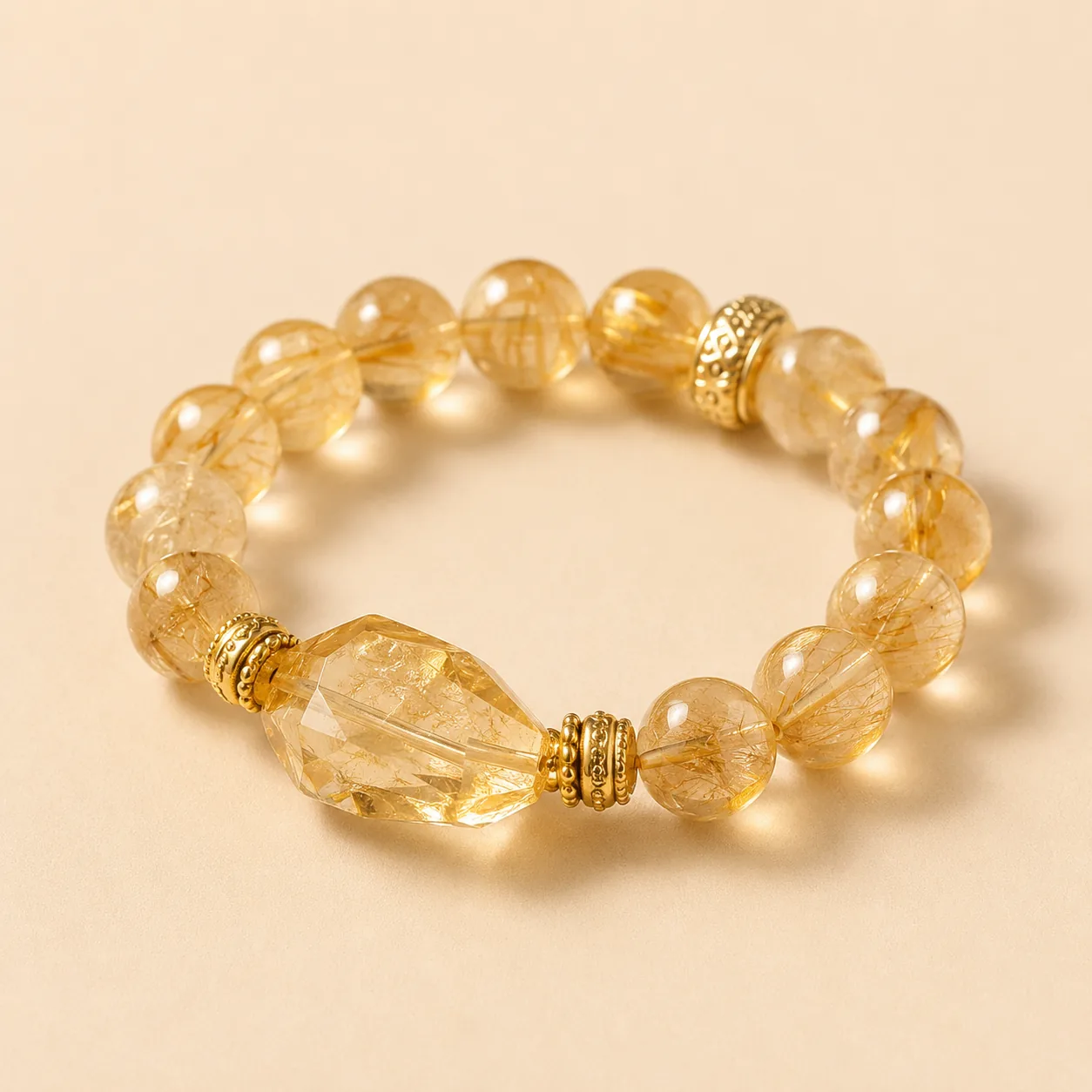 Golden citrine crystal bracelet product photo